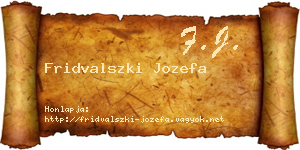Fridvalszki Jozefa névjegykártya