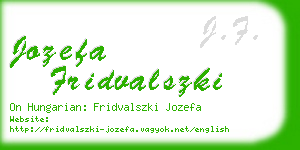 jozefa fridvalszki business card